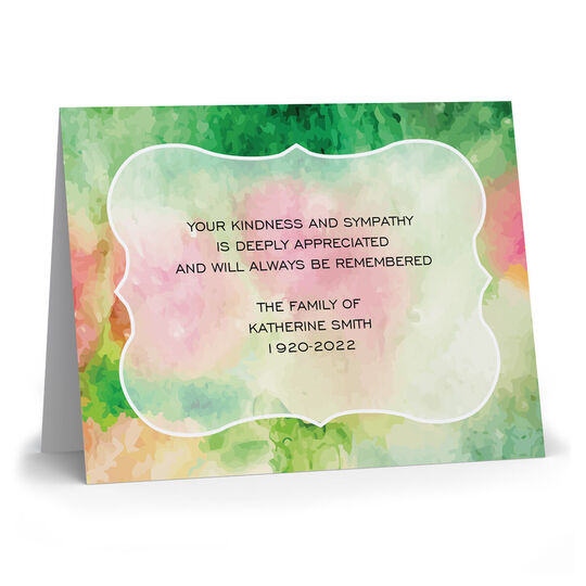Floral Watercolor Folded Sympathy Cards